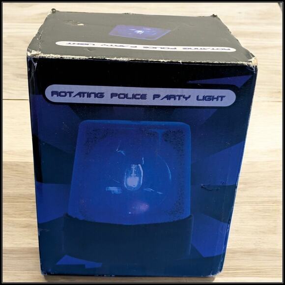New Rotating Blue Police Party Light Plug In Strobe Lights DJ Dance - Picture 1 of 6